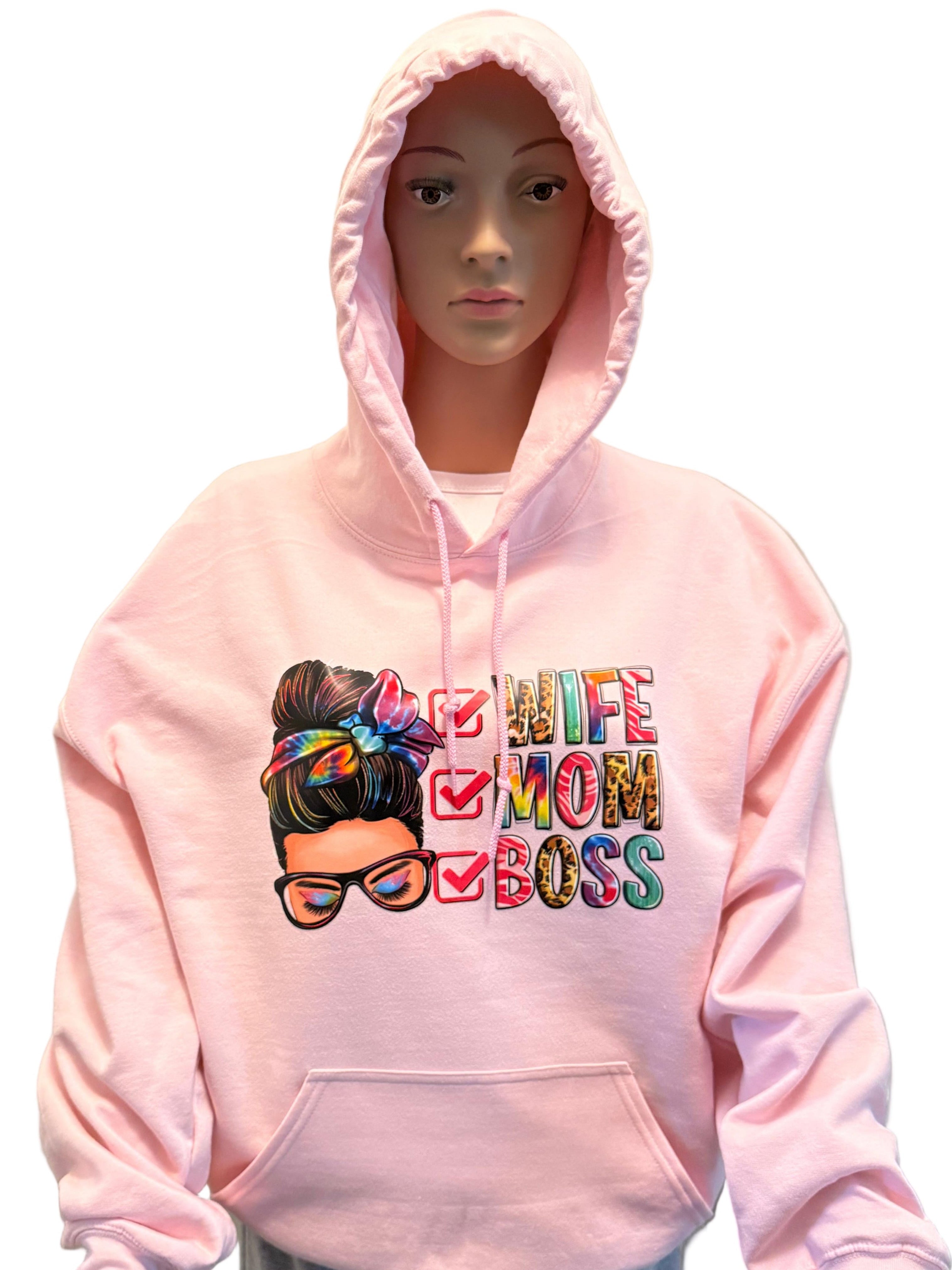 ☑WIFE  ☑MOM   ☑BOSS Hoodie
